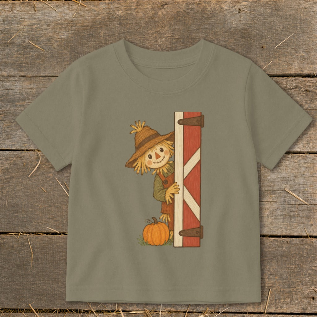 Peeking Scarecrow Toddler Tee