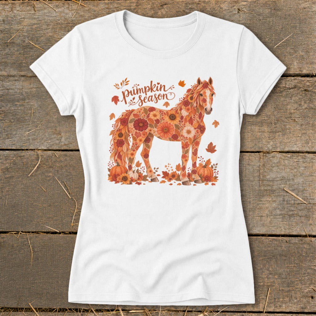 Fall Floral Horse Ladies Tee