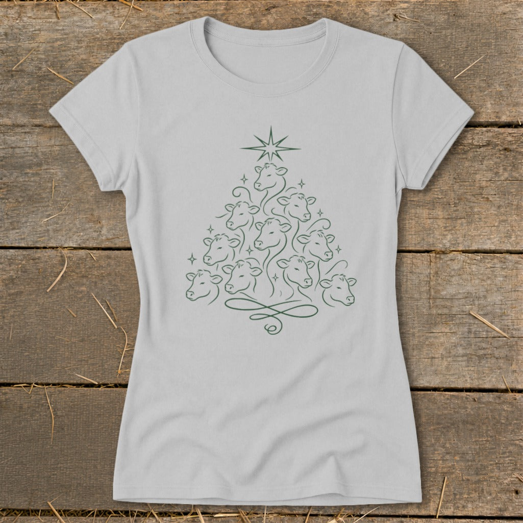 Elegant Cow Tree Ladies Tee