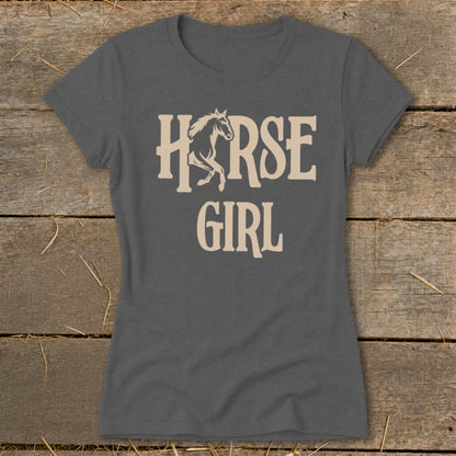 Grey t-shirt with "HORSE GIRL" text and horse graphic.