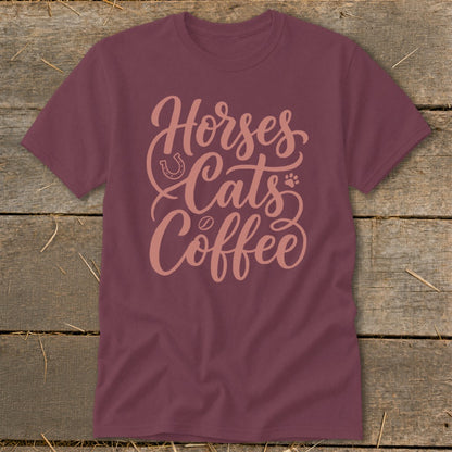 Horses, Cats & Coffee Classic Tee