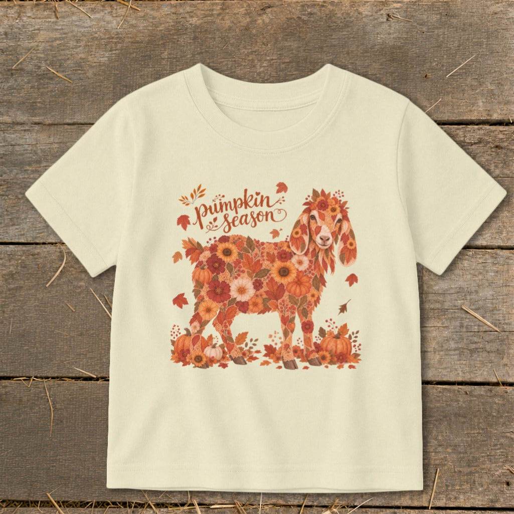 Fall Floral Nubian Goat Toddler Tee