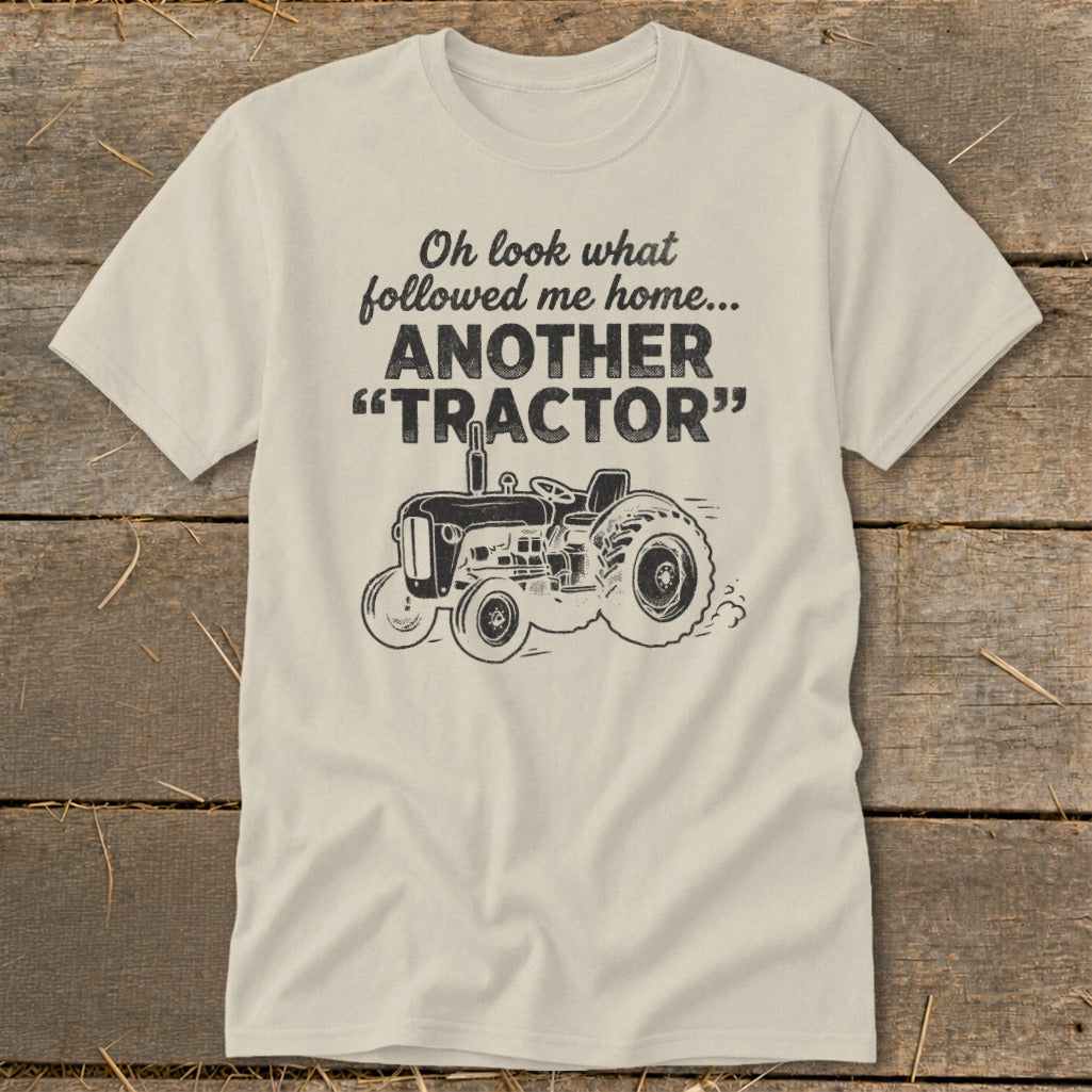 Cream t-shirt with vintage tractor graphic and "Another Tractor" text.