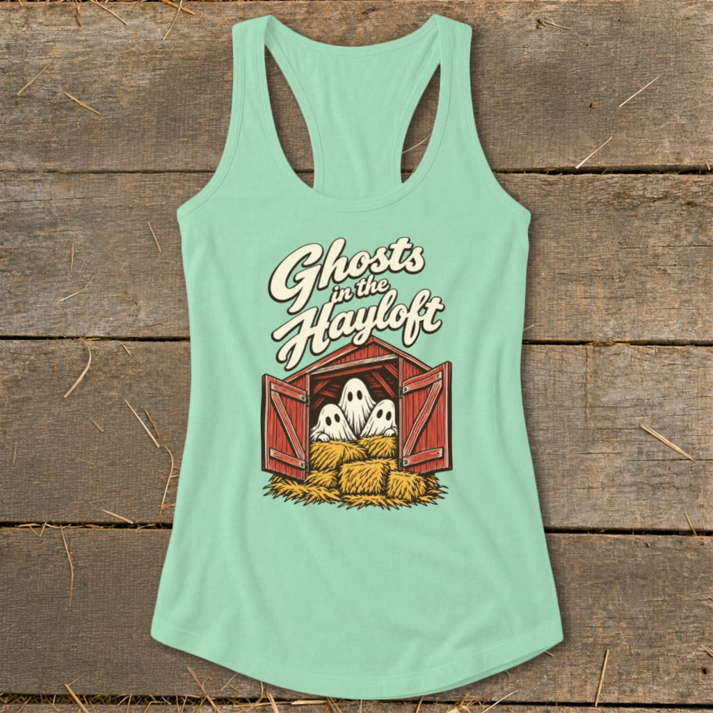 Ghosts in the Hayloft Racerback Tank