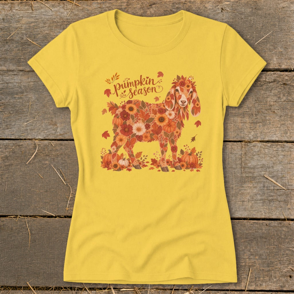 Fall Floral Nubian Goat Ladies Tee