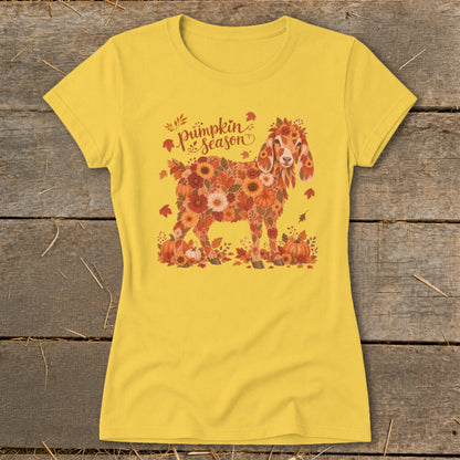 Fall Floral Nubian Goat Ladies Tee