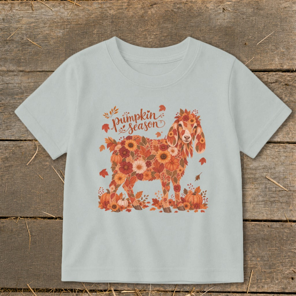 Fall Floral Nubian Goat Toddler Tee