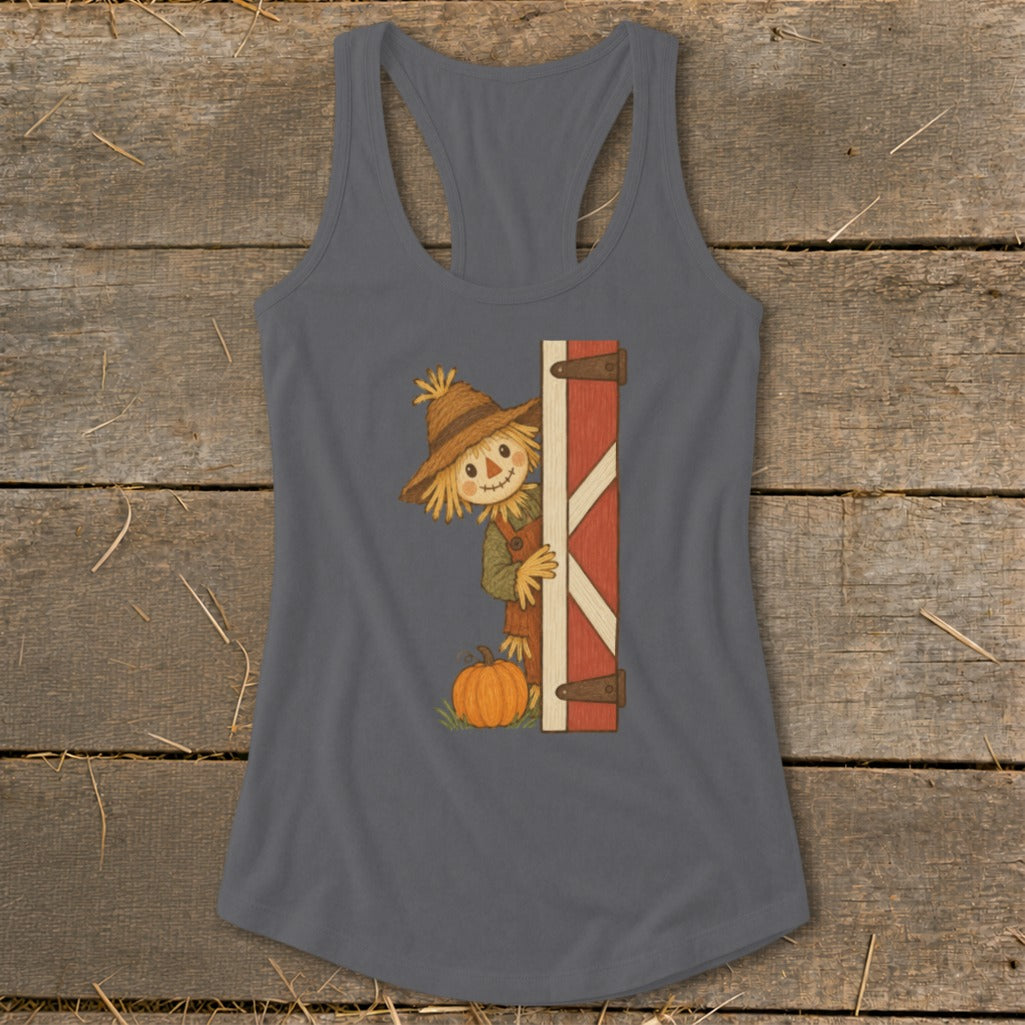 Peeking Scarecrow Racerback Tank