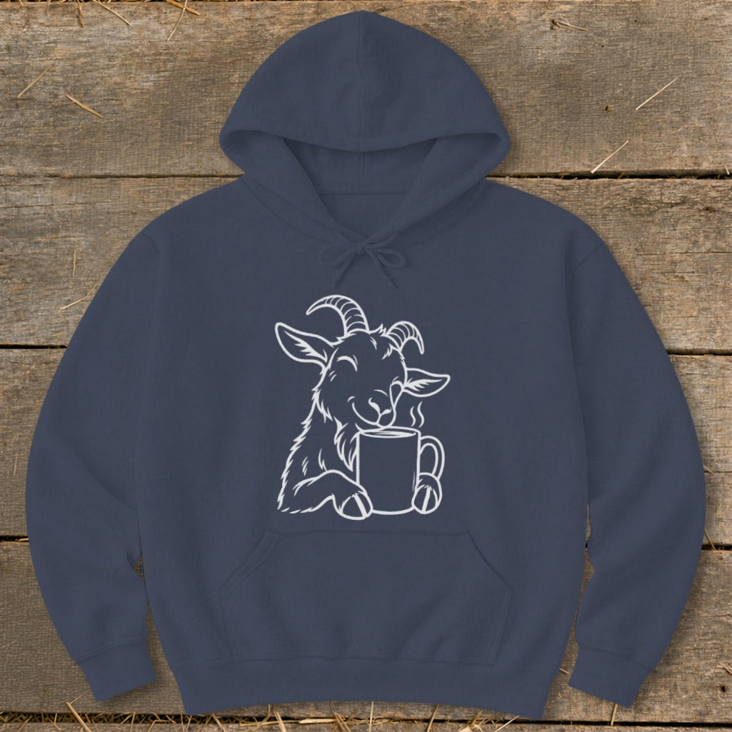 Morning Coffee Goat Hoodie