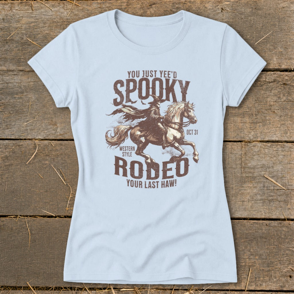 Spooky Rodeo graphic with text: You just yee'd, Western style, Rodeo, Your last haw!, Oct 31.