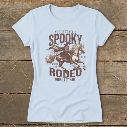 Spooky Rodeo graphic with text: You just yee'd, Western style, Rodeo, Your last haw!, Oct 31.