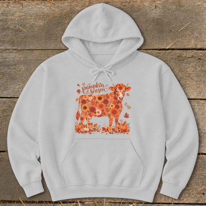 Fall Floral Cow Hoodie