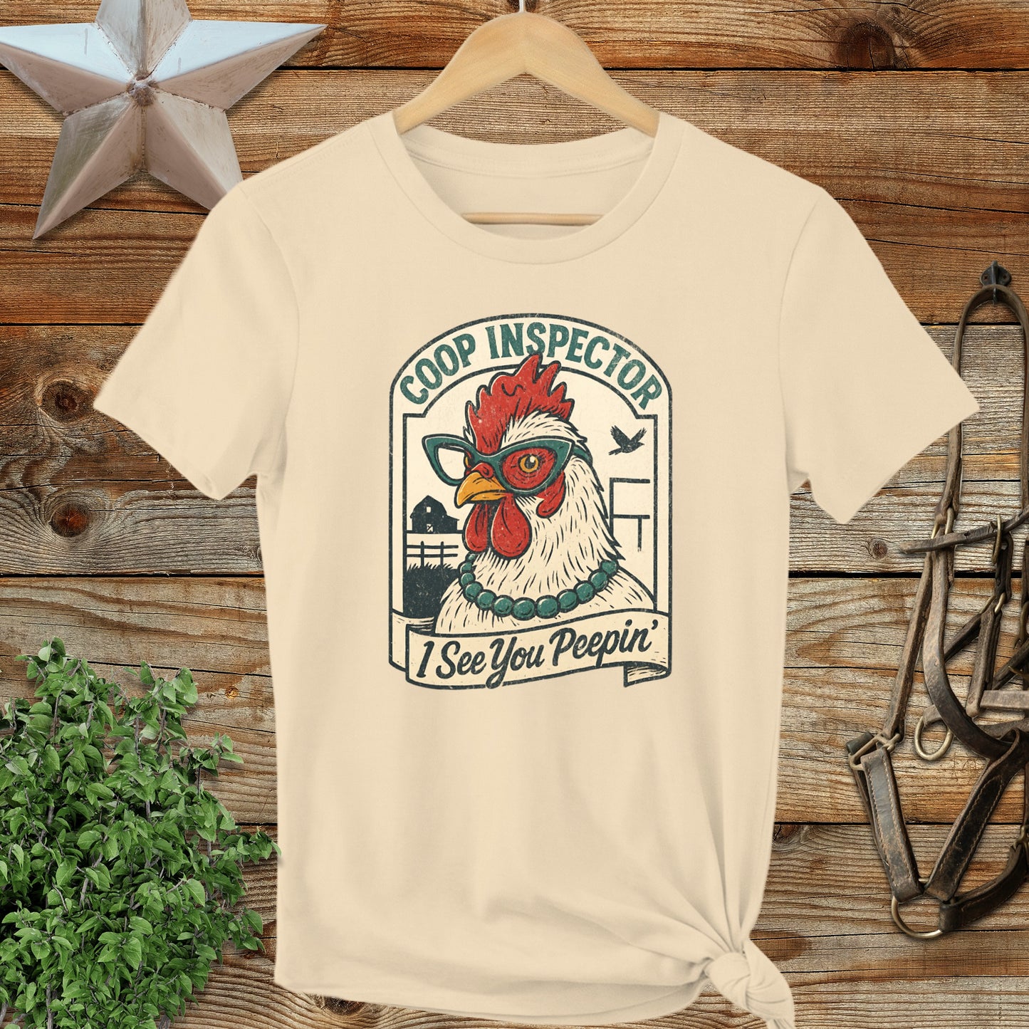Coop Inspector Chicken I See You Peepin' T-Shirt
