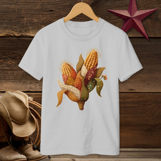 Festive Harvest Corn Embroidery Design T-shirt product