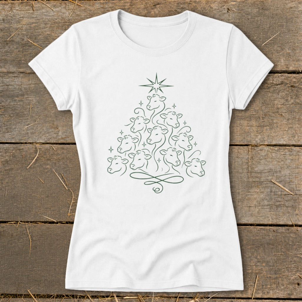 Elegant Cow Tree Ladies Tee