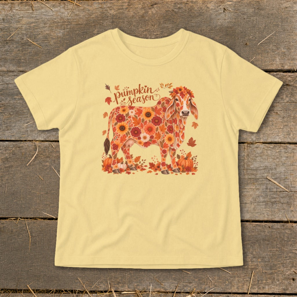 Fall Floral Brahman Cow Infant Tee