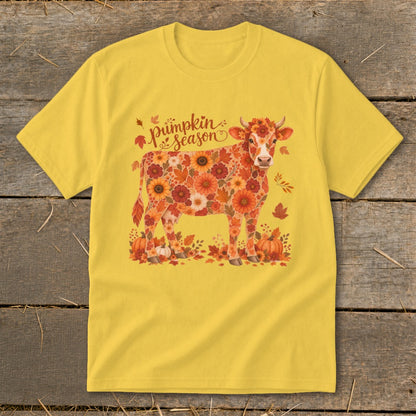 Fall Floral Cow Youth Tee