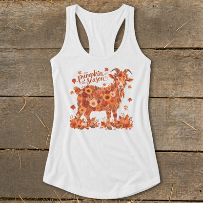 Fall Floral Goat Racerback Tank
