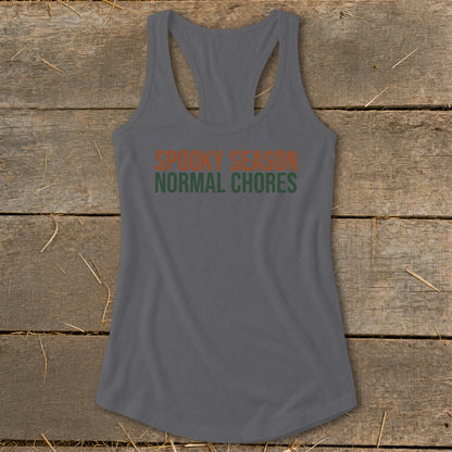 Spooky Season Normal Chores Racerback Tank