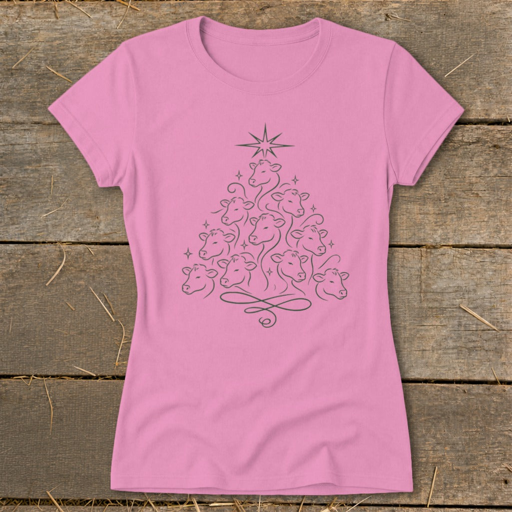 Elegant Cow Tree Ladies Tee