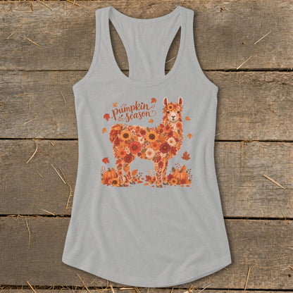 Fall Floral Llama Racerback Tank