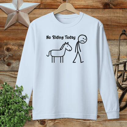 No Riding Today Funny Stick Figure Design Shirt