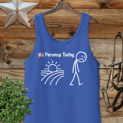 Funny No Farming Today Stick Figure Tank Top