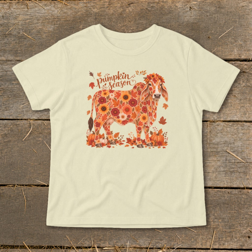 Fall Floral Brahman Cow Infant Tee