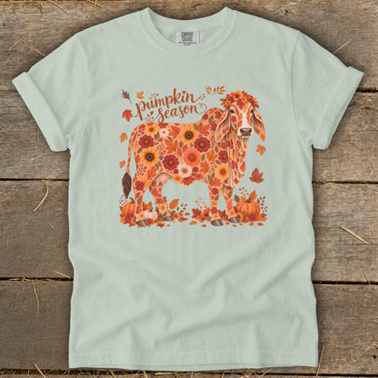 Fall Floral Brahman Cow Signature Tee