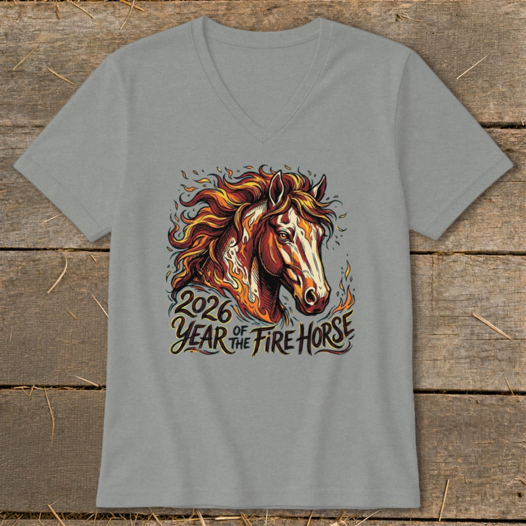 A fiery horse head graphic with text "2026 Year of the Fire Horse."