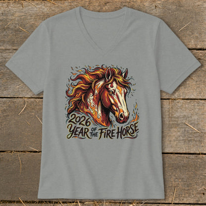 A fiery horse head graphic with text "2026 Year of the Fire Horse."