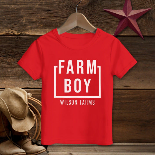 Farm Boy Wilson Farms red t-shirt product type