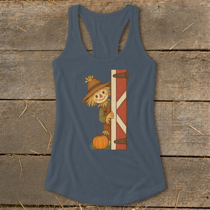 Peeking Scarecrow Racerback Tank