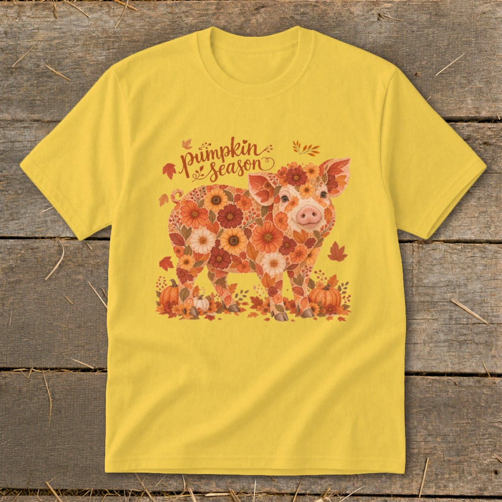 Fall Floral Pig Youth Tee