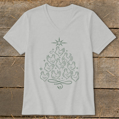 Elegant Chicken Tree V-neck