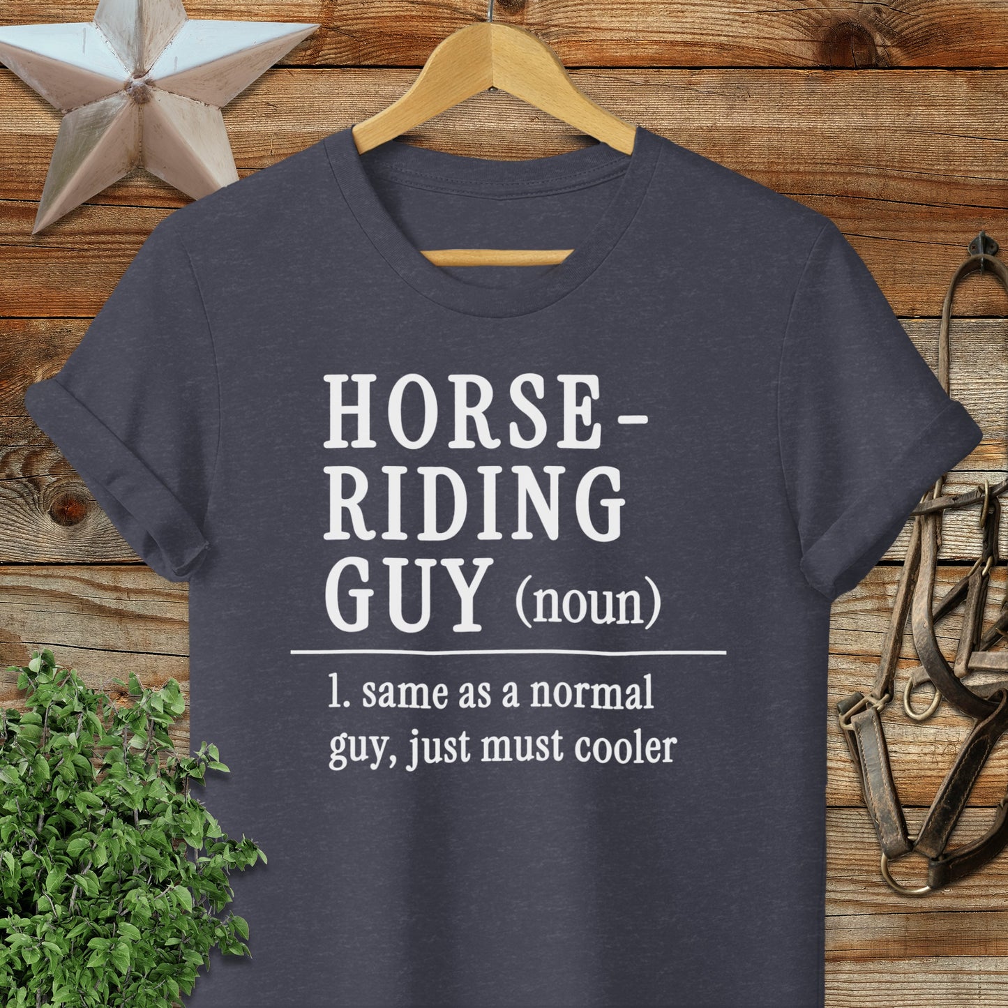 Horse-riding guy noun definition shirt, "just must cooler".
