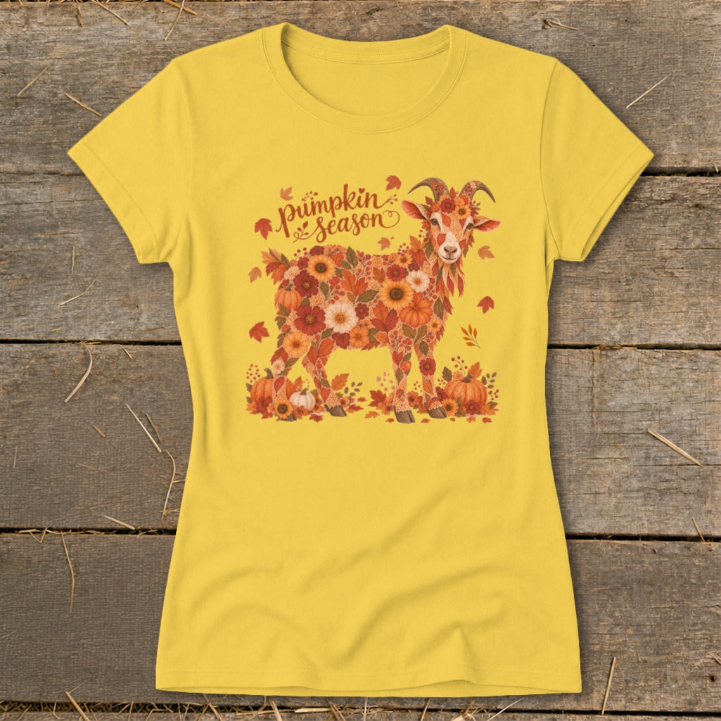 Fall Floral Goat Ladies Tee