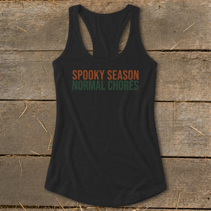 Spooky Season Normal Chores Racerback Tank