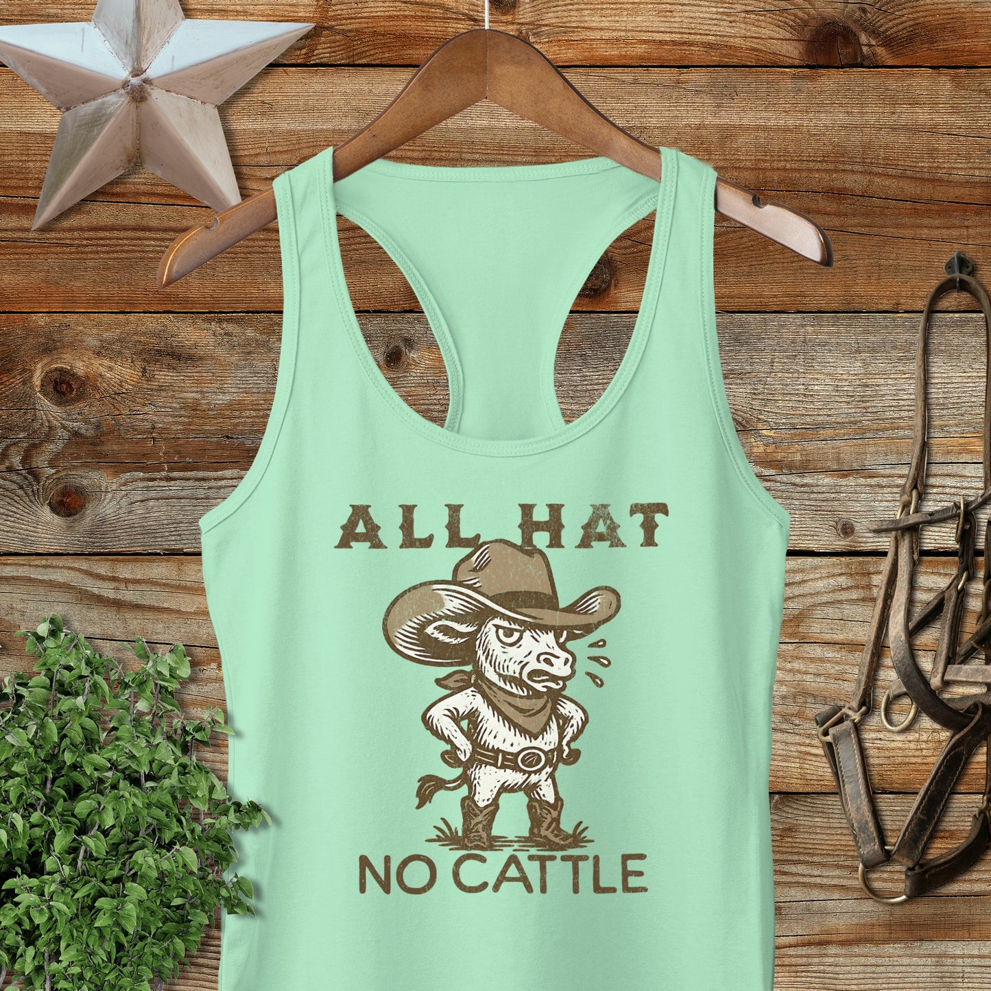 All Hat No Cattle Racerback Tank