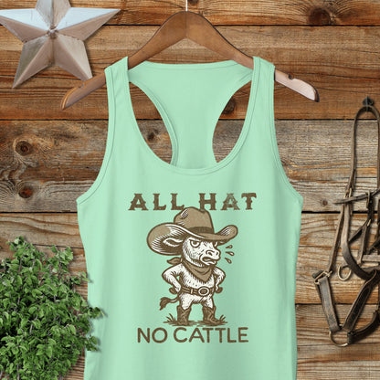 All Hat No Cattle Racerback Tank
