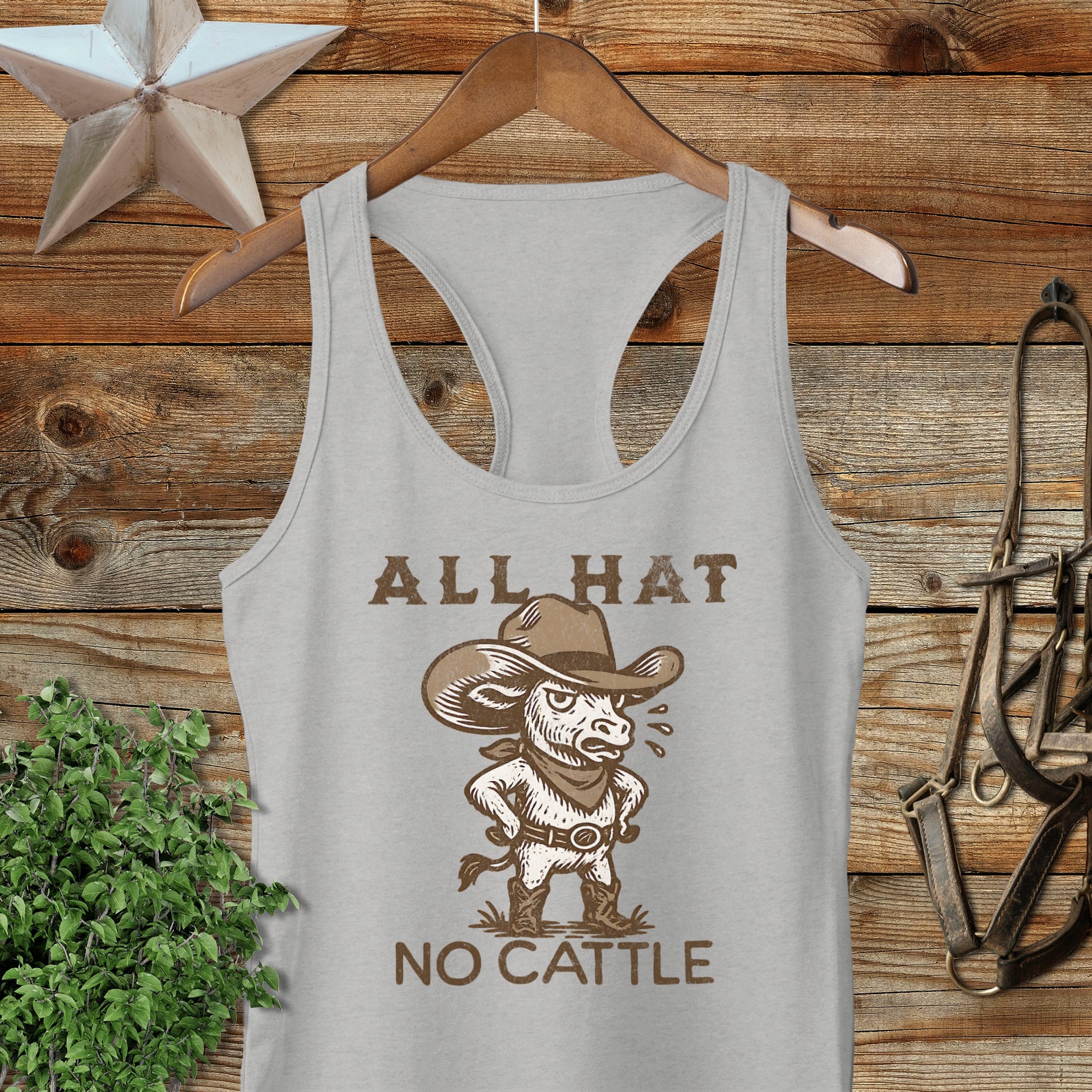 All Hat No Cattle Racerback Tank