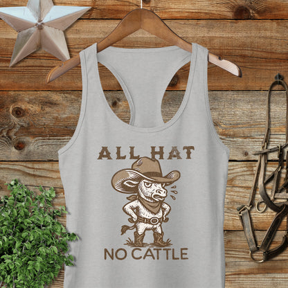 All Hat No Cattle Racerback Tank