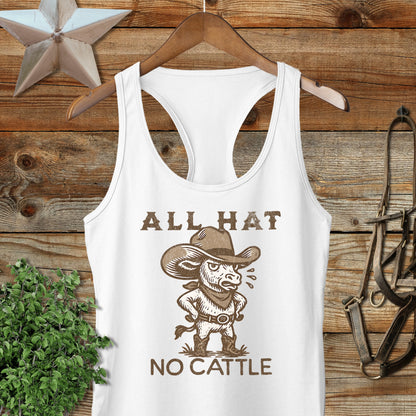 All Hat No Cattle Racerback Tank
