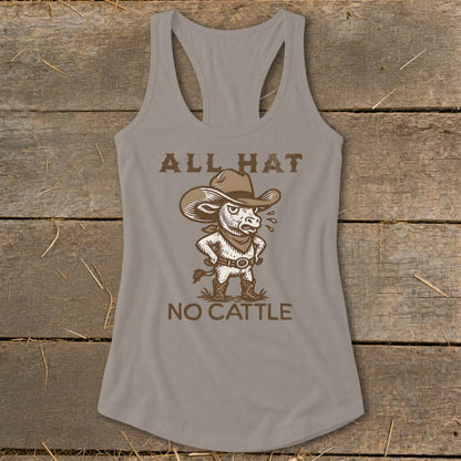 All Hat No Cattle Racerback Tank
