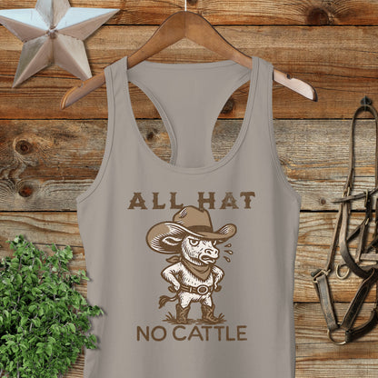 All Hat No Cattle Racerback Tank