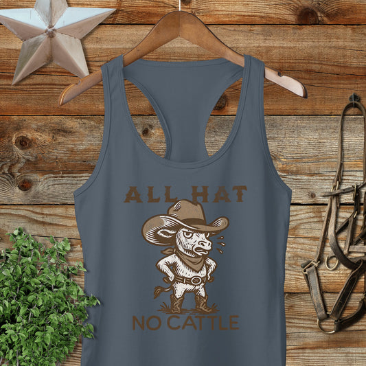 All Hat No Cattle Racerback Tank