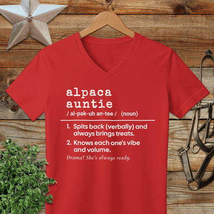 Alpaca Auntie Definition V-neck