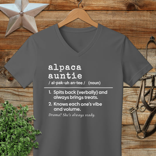 Alpaca Auntie Definition V-neck