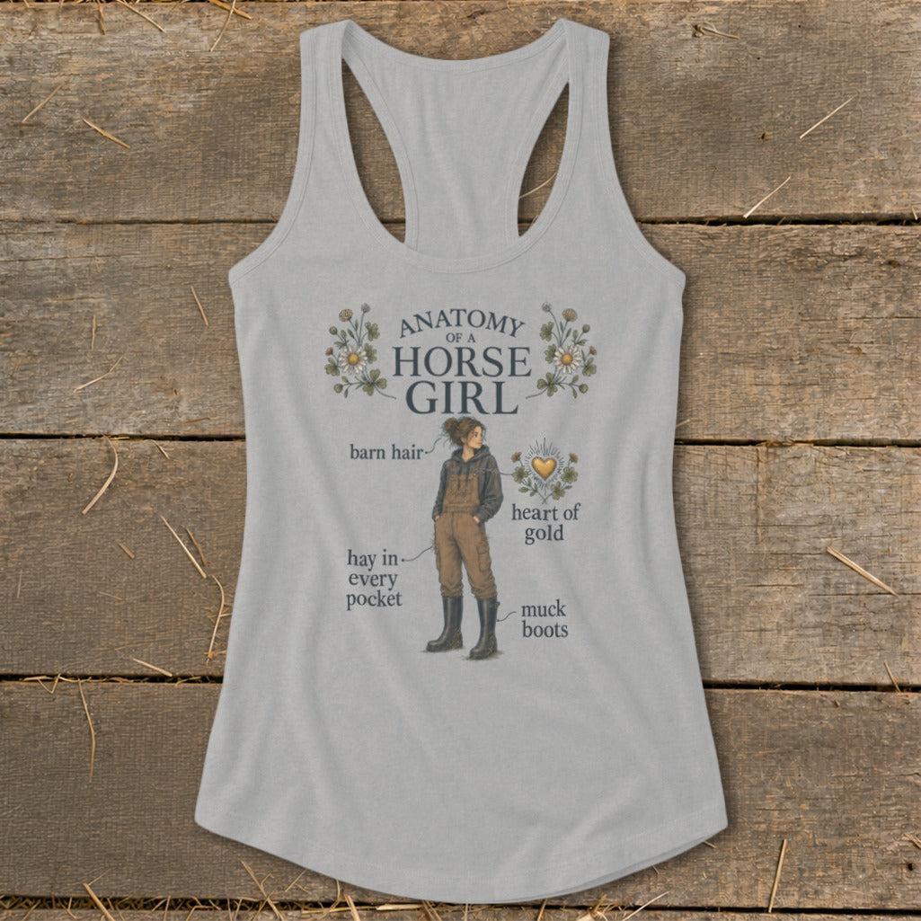 Anatomy of a Horse Girl Racerback Tank