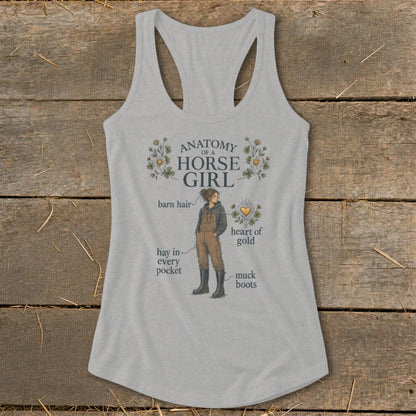 Anatomy of a Horse Girl Racerback Tank
